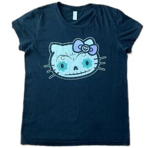 Vintage American Apparel  Sugar Skull Hello Kitty Tee